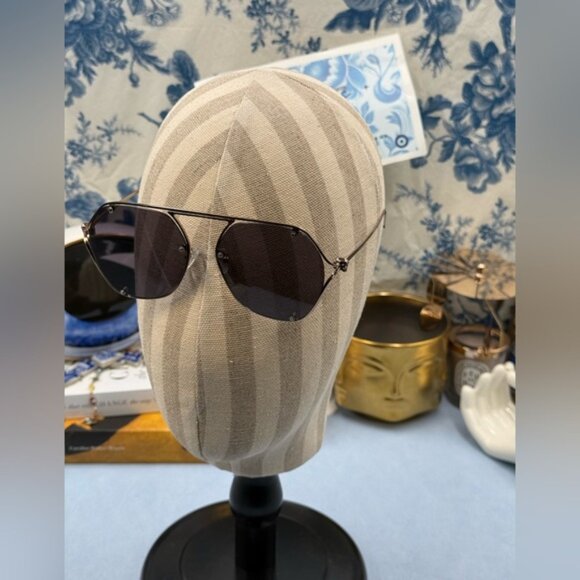 🆕 ALEXANDER MCQUEEN 🧿 NWOT AM0367S-001 Icon Sunglasses, Ruthenium & Black Lens - Picture 7 of 16